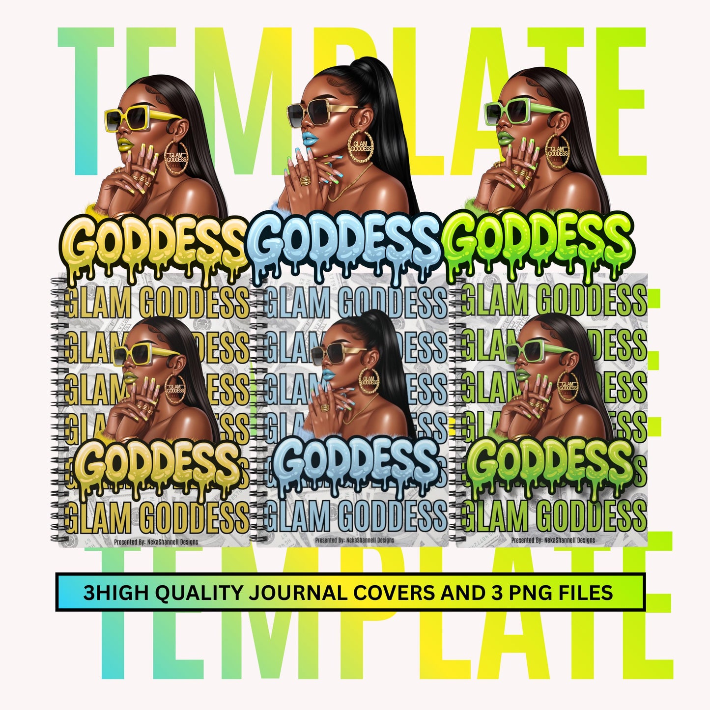 Glam Goddess Notebook Cover Design