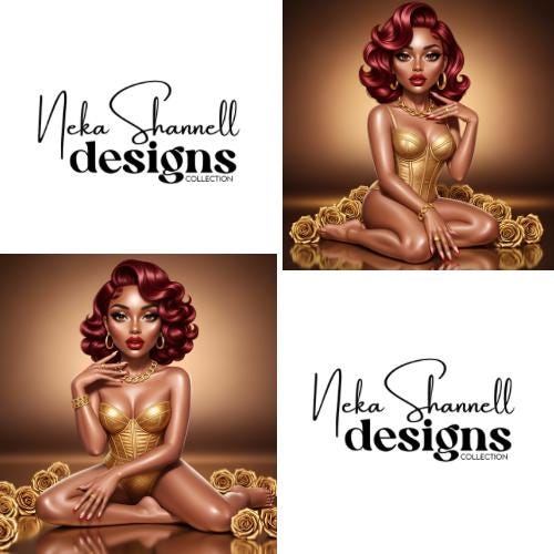 GoldenGoddess, Black Girl Art, Golden Goddess PNG