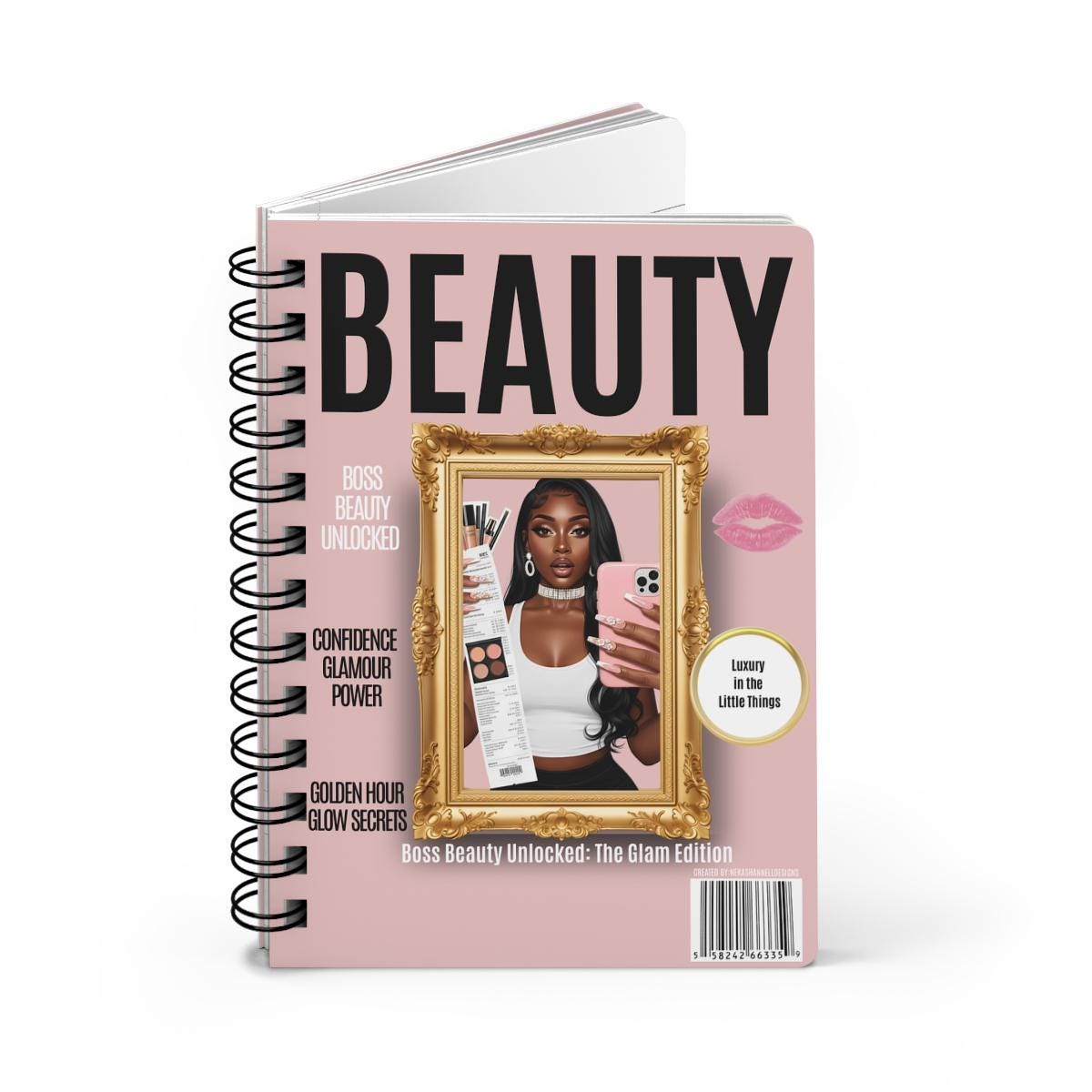 Glam Journal Cover Templates: Beauty & Nail Boss Designs (Canva Editable, Digital Download)