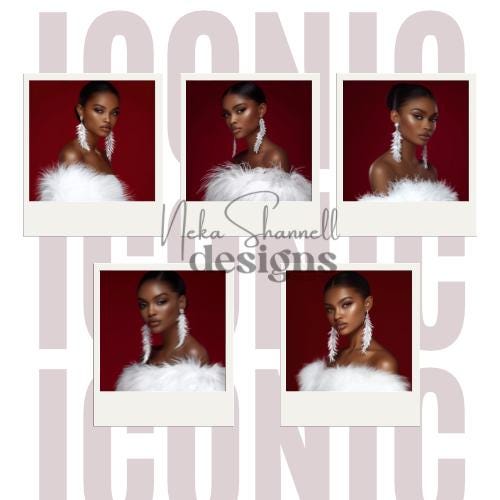 Iconic Glam: AI-Crafted Stock Photo of Black Woman (Digital Download)