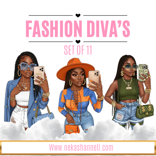 Fashion Divas Clip Art Set of 11