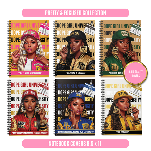 PRETTYANDFOCUSED Notebook covers