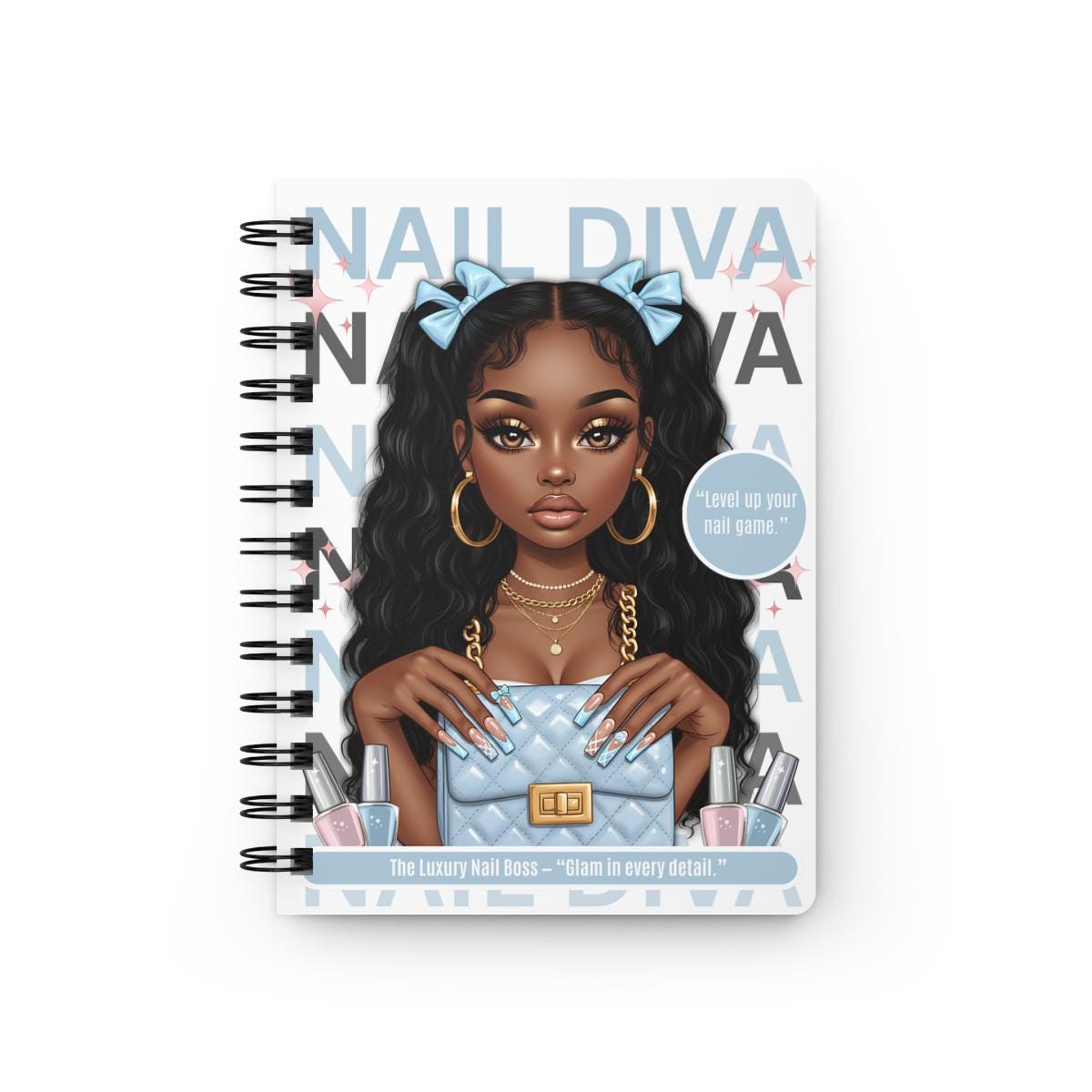 Glam Journal Cover Templates: Beauty & Nail Boss Designs (Canva Editable, Digital Download)