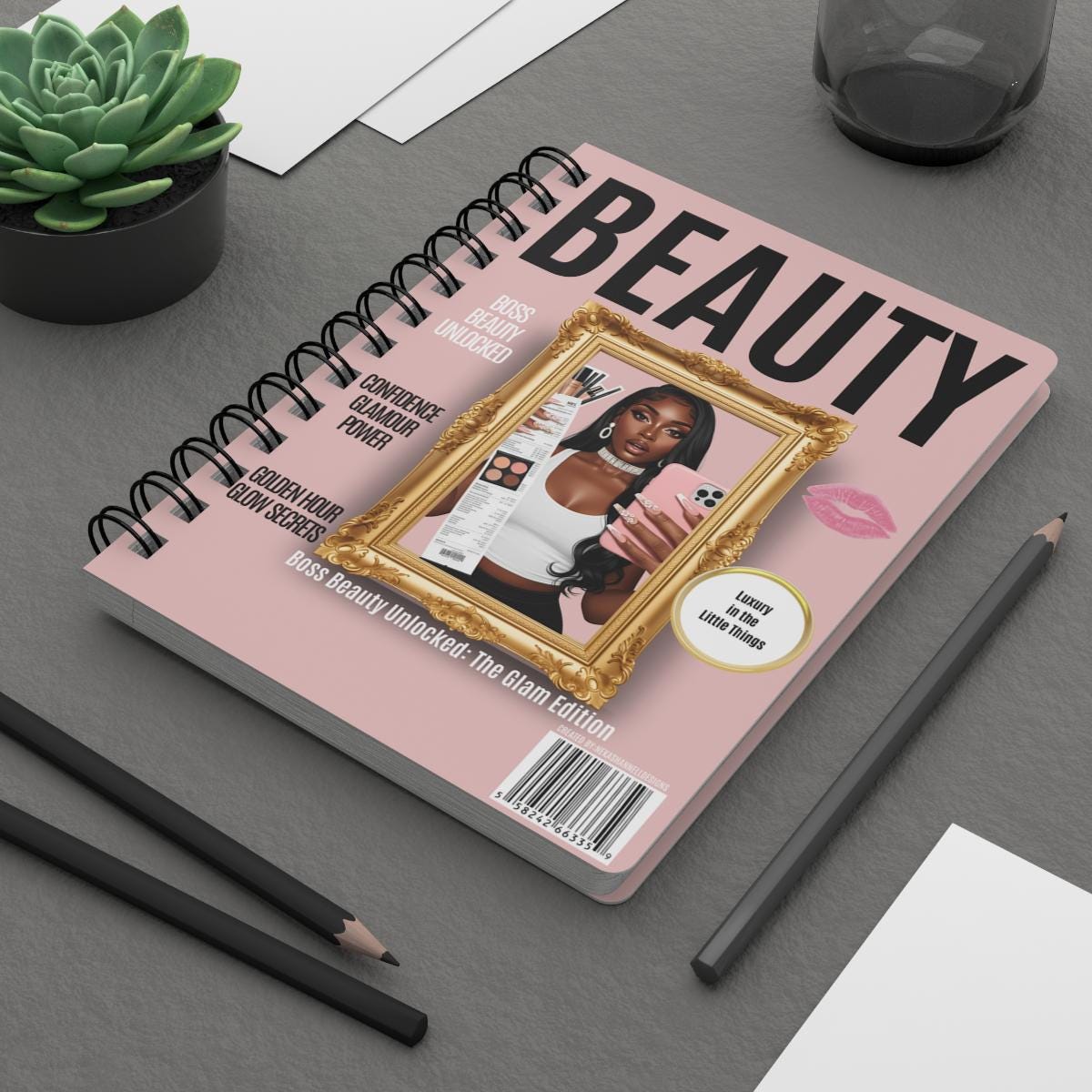 Glam Journal Cover Templates: Beauty & Nail Boss Designs (Canva Editable, Digital Download)