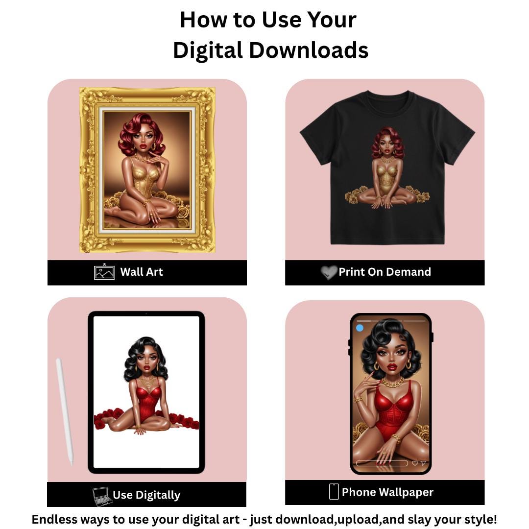 GoldenGoddess, Black Girl Art, Golden Goddess PNG